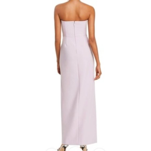 BCBGMAXAZRIA Crepe Notched Strapless V gown Lavender Size 4 NWT - Picture 2 of 13